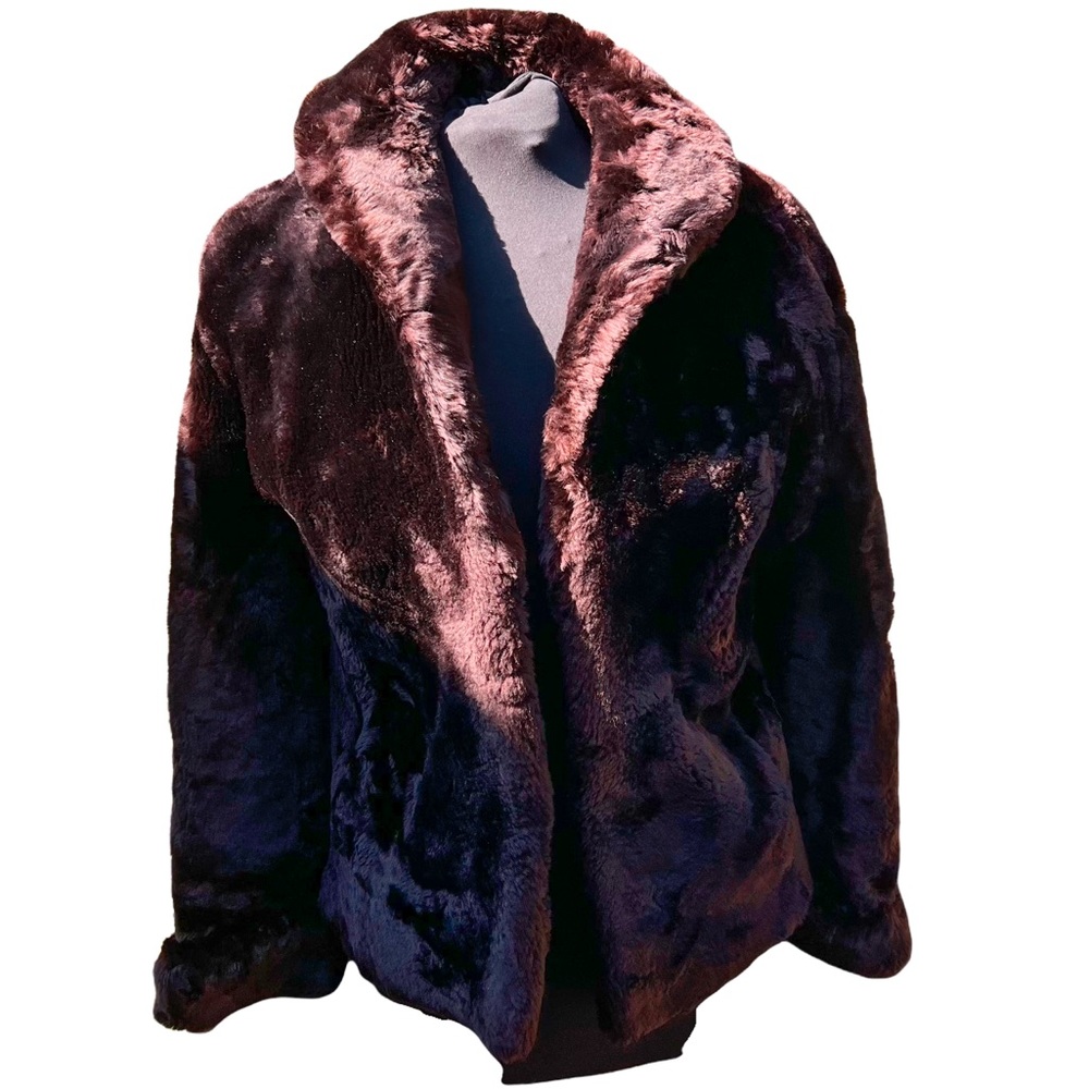 Vintage Chocolate Brown Fur Coat (Faux Fur) Womens Medium